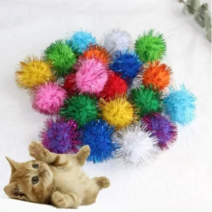 Assorted Glitter Pom Pom Balls x10