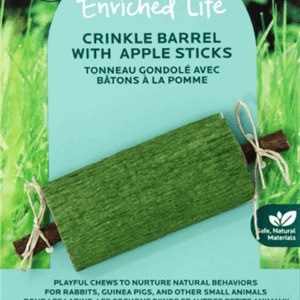 Oxbow Enriched Life Crinkle Barrel with Apple Stick Toy for Small Animals