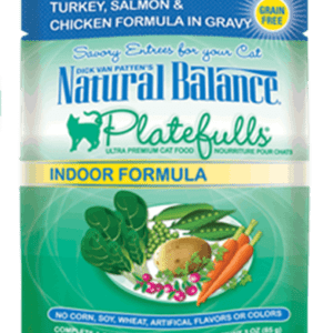 Natural Balance Platefulls Indoor Turkey, Salmon & Chicken Pouches for Adult Cats