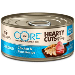 Wellness CORE Grain Free Hearty Cuts Shredded Chicken & Tuna Canned Food for Adult Cats
