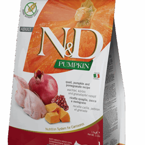 Farmina N&D Pumpkin: Quail & Pomegranate Dry Food for Adult Cats - 3.3lbs