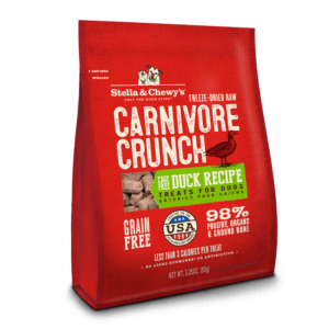 Stella & Chewys Carnivore Crunch Cage Free Duck Treats for Dogs