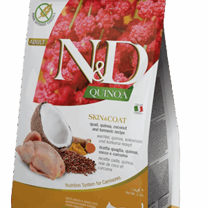 Farmina N&D Quinoa: Skin & Coat Quail Dry Food for Adult Cats - 3.3lbs