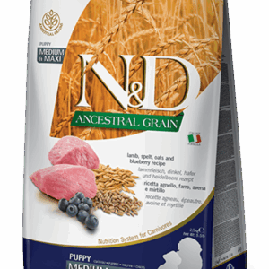 Farmina N&D Ancestral Grain Line Lamb & Blueberry Dry Food for Medium/Maxi Puppies - 26.4lbs