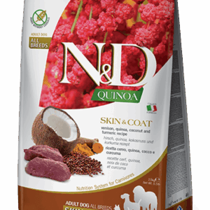 Farmina N&D Quinoa: Skin & Coat Venison Dry Food for Adult Dogs