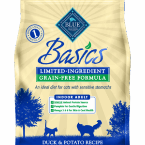 Blue Basics Limited Ingredient Diet Grain Free Duck & Potato Dry Food for Adult Cats - 5lbs
