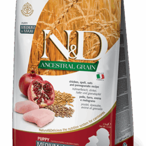 Farmina N&D Ancestral Grain: Chicken & Pomegranate Kibble for Medium/Maxi Puppies - 5.5lbs