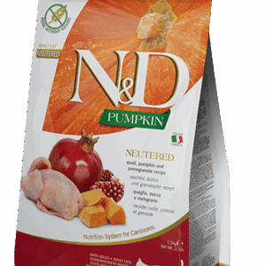 Farmina N&D Pumpkin: Quail & Pomegranate Dry Food for Neutered Adult Cats - 3.3lbs
