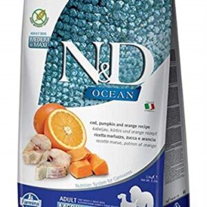 Farmina N&D Ocean: Cod, Pumpkin & Orange Dry Food for Medium/Maxi Adult Dogs