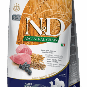 Farmina N&D Ancestral Grain Lamb & Blueberry Dry Food for Medium/Maxi Adult Dogs