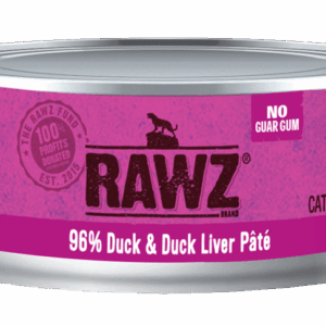 RAWZ 96% Duck & Duck Liver Pate Canned Food for Cats