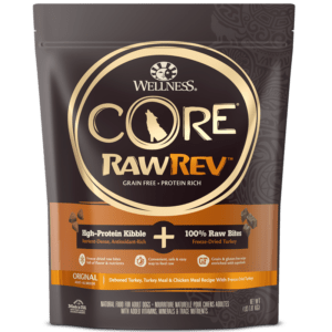Wellness CORE RawRev Original + 100% Raw Turkey Dry Food for Adult Dogs - 10lb