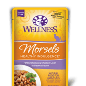 Wellness Healthy Indulgence Chicken & Chicken Liver Morsels Pouches for Adult Cats