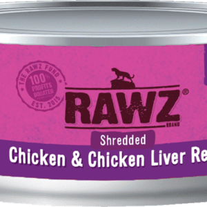 RAWZ Shredded Chicken & Chicken Liver Canned Food for Cats