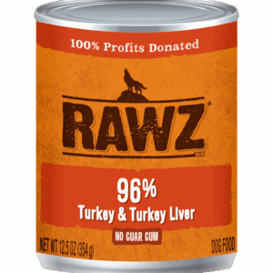 RAWZ 96% Turkey & Turkey Liver Canned Food for Dogs