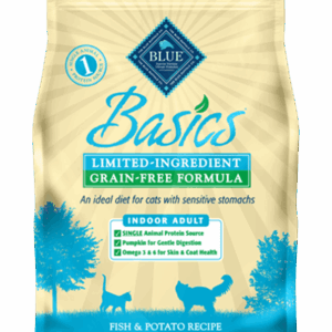 Blue Basics Limited Ingredient Diet Grain Free Fish & Potato Dry Food for Adult Cats - 5lbs