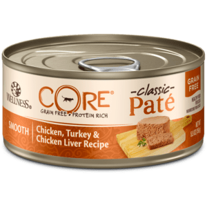Wellness CORE Grain Free Chicken, Turkey & Chicken Liver Pate Canned Food for Adult Cats - 5.5oz