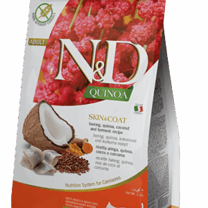 Farmina N&D Quinoa: Skin & Coat Herring Dry Food for Adult Cats - 3.3lbs