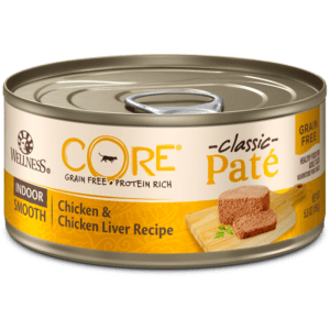 Wellness CORE Grain Free Indoor Chicken, Chicken Liver & Turkey Pate Canned Food for Adult Cats - 5.5oz