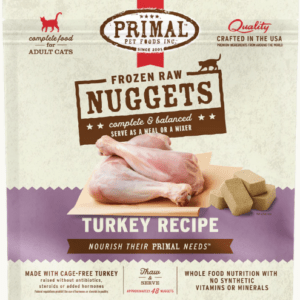 Primal Raw Frozen Turkey Formula for Cats - 3lbs